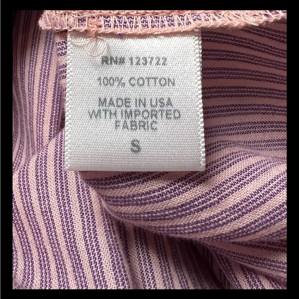 XIRENA Hale Blouse Shirt Button Down Ruffle Pink Purple Long Sleeve Small - Picture 8 of 9